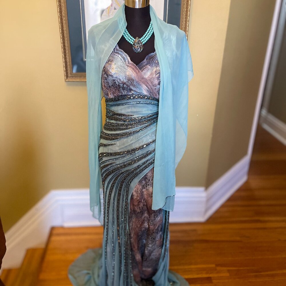 evening gown & shawl
